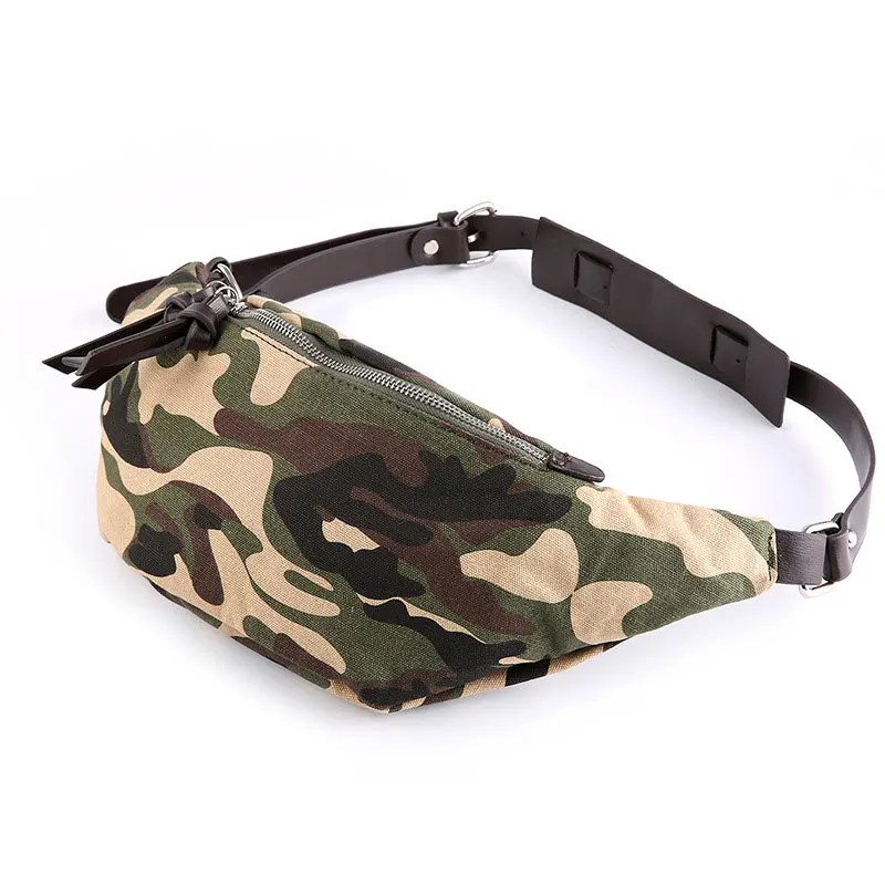 

Camouflage Canvas Chest Bags Men Fashion Multifunction Travel Crossbody Bag Leisure Street Daily Phone Waist Back Pack C011