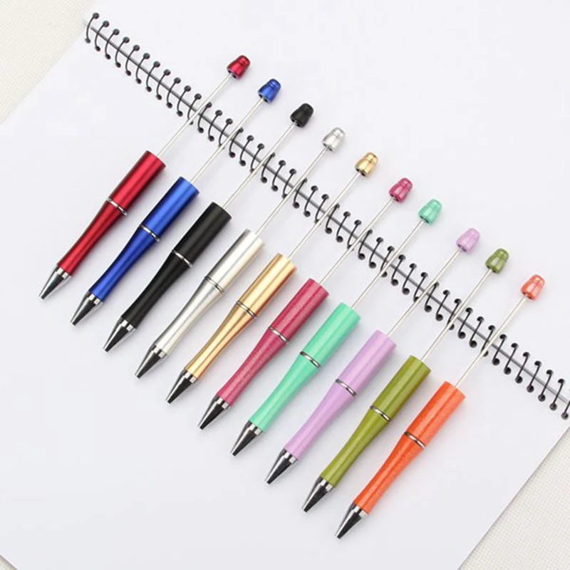 50pcs Mixed Colour Plastic Beadable Pen Bead Pens Ballpoint Pen Gift Ball Pen DIY Ballpoint DIY Pen Gift Stationery Papelaria