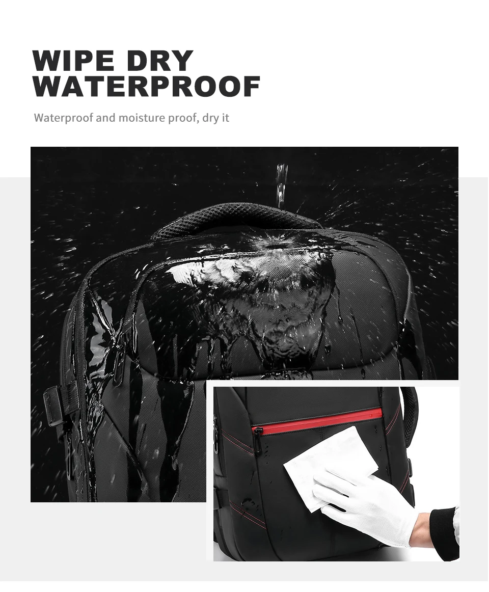 men's pvc waterproof usb charging male laptop casual travel bag