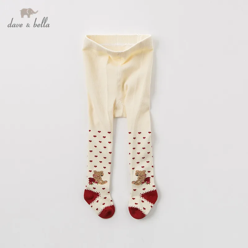 

DB12045 dave bella autumn baby girls pants children full length kids dots pants knitted leggings