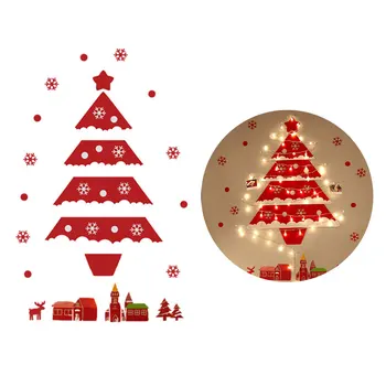 

DIY Felt Xmas Tree Artificial Tree Wall Hanging Ornaments With String Light New Year Present Festival Props Christmas Decoration
