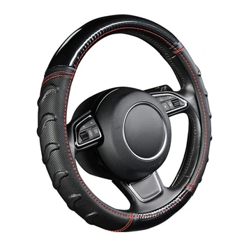 

Massage Car Steering Wheel Cover Soccer Pattern Splice Light Leather Universal Fits Most Car Styling