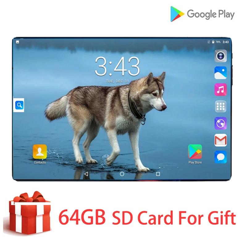 

Newest 10.1 inch Tablet MTK Octa Core 1280 x 800 HD IPS Screen Dual Cam 8MP 6000mAh Battery 6G RAM 128GB ROM Android Tablet pc