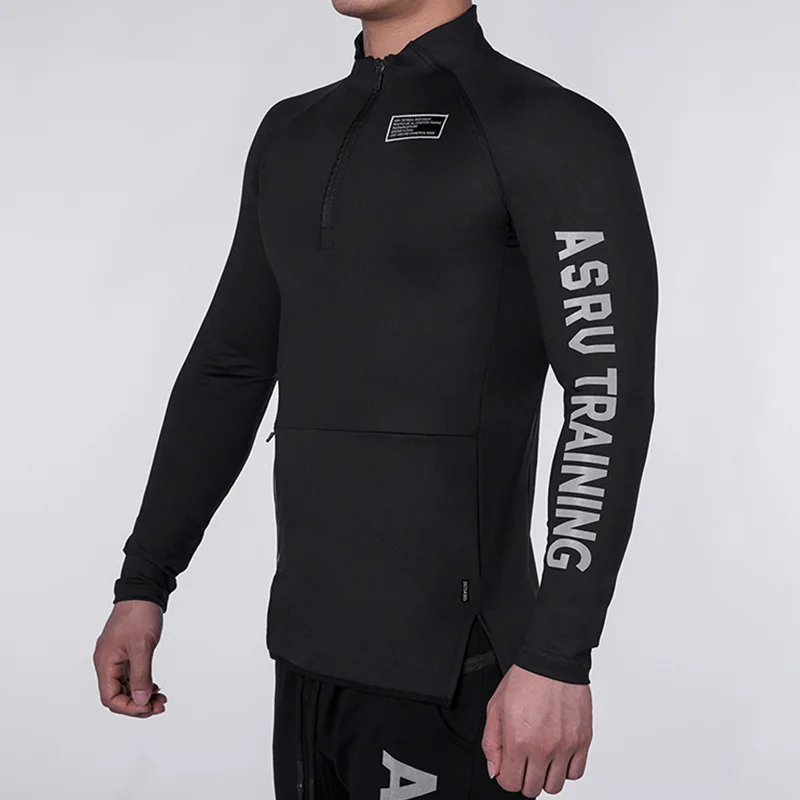 

2020 Autumn New Sweater Men's Large Size Solid Color Slim Long-sleeved Jacket Letter Printing Men's Fitness Running Top Jogger