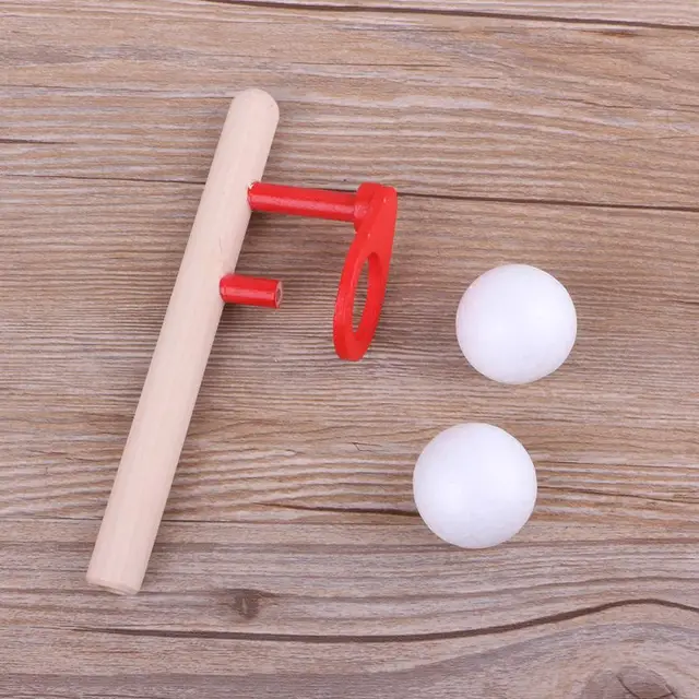 Foam Ball Floating Game Blowing Air Toys Wooden Handle Whistle Children Educational Puzzle Toy R9JD 5