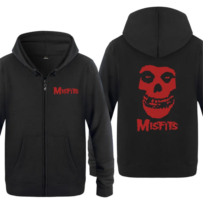 Толстовки с капюшоном рок-группы The MISFITS теплые флисовые толстовки в стиле