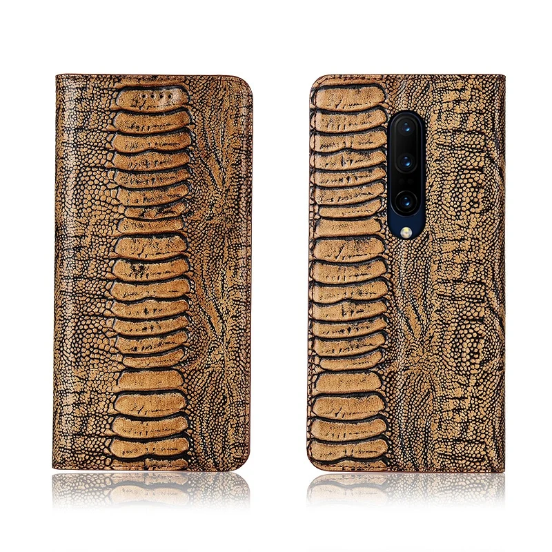 

Ostrich foot pattern genuine leahther phone bag for OnePlus 7 Pro magnetic phone case for OnePlus 7 flip cover funda back case