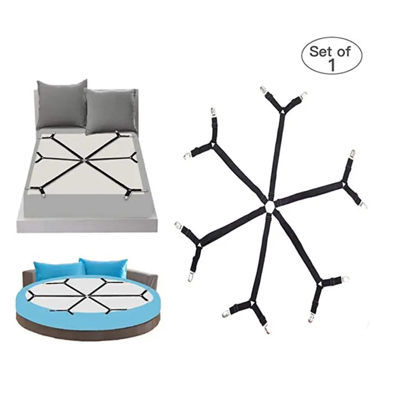 

4pcs Adjustable Elastic Bed Sheet Clip Mattress Cover Corner Holder Clip Fasteners Straps Grippers Elastic Hook Sets