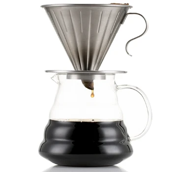 

Pour Over Coffee Dripper Set 304 Stainless Steel Coffee Maker with V60 paper filters