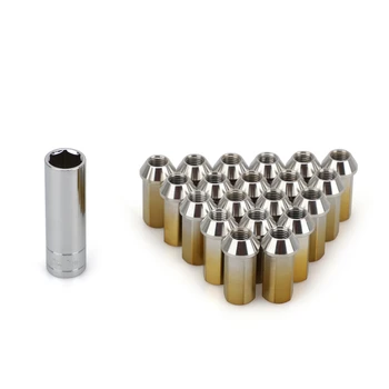 

20PCS Racing Car Modification lug nuts 45MM Stainless Steel lug nut Tapered conical seat M12*1.5 HEX17MM
