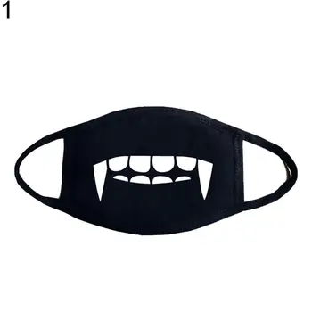 

Cotton Fashion Unisex Cartoon Teeth Breathable Dustproof Half Face Mouth Mask Anti Haze Protective Face Masks Earloops Masks