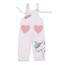 Babyinstar/Модный комбинезон с единорогом; Одежда для девочек; Детский костюм; детские штаны; Штаны для маленьких девочек; осенние комбинезоны для девочек