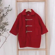 Mihkalev/однобортное детское шерстяное пальто для девочек; осенне-зимняя куртка и пальто; детская теплая ветровка; Верхняя одежда для девочек
