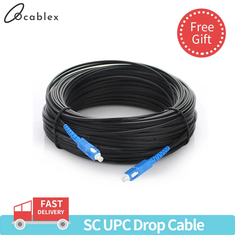 #Best 30M Outdoor Drop Cable SC UPC Simplex FTTH Drop Patch Cable Singlemode Fiber Optic Patch Cord FTTH Fiber Optic Jumper Cable