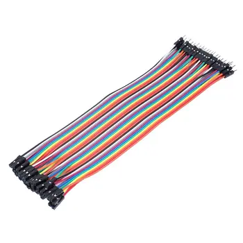 

40 Pin Color Breadboard Cable Jumper Wire Cable with 2.54mm Spacing Pin Headers 20cm Breadboard For Arduino