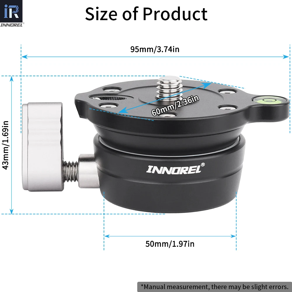 Innorel-base de Nivelamento para Câmera Dslr Tripé Monopé Profissional Nível Horizontal Lb50 Antena Hemisférica Fotografia Aérea - Image 3