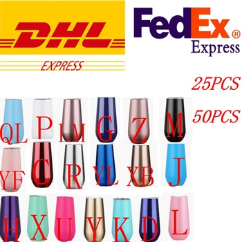 

25/50Pcs DHL 6oz eggshell cup inside and outside 304 red wine thermos cup vacuum custom u-shaped egg pot-belly egg new hot style