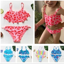 Girls Swimwear Bikini-Set Biquini Swimming-Suit Two-Pieces Children-St108mix Infantil