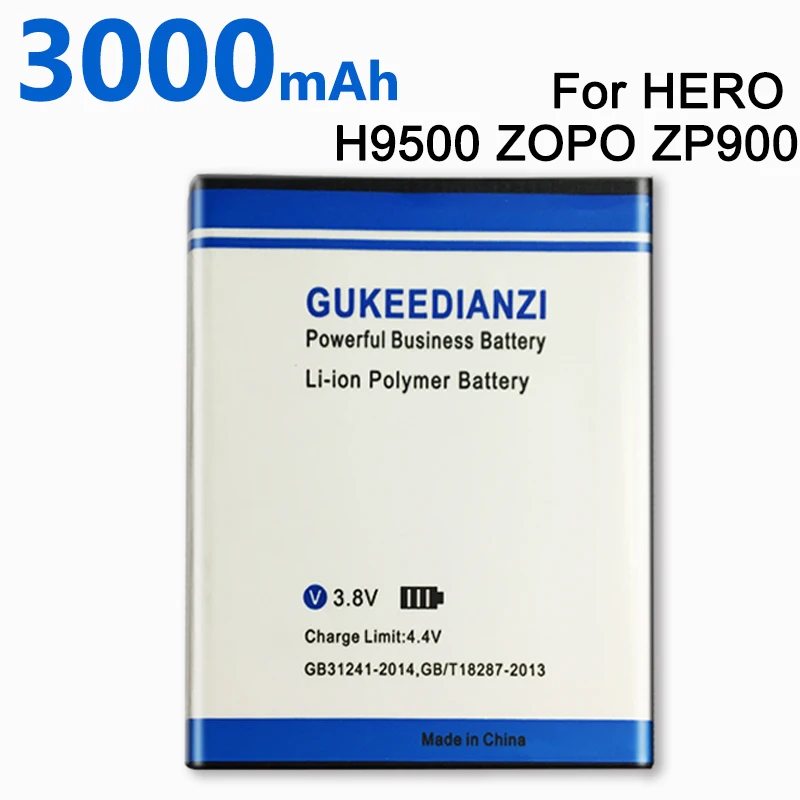 Аккумулятор GUKEEDIANZI BT95S 3000 мАч для HERO H9500 ZOPO ZP900 ZP900H ZP900S ZP910 Zp908 Caesar A9600 H9300 Zp 900 908 910