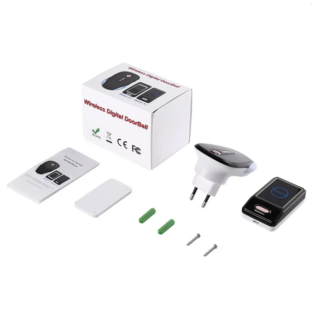 

Energy Saving one Touch Sensor Button Ultra-long Distance Control Optional Waterproof Transmitter Wireless Digital Doorbell