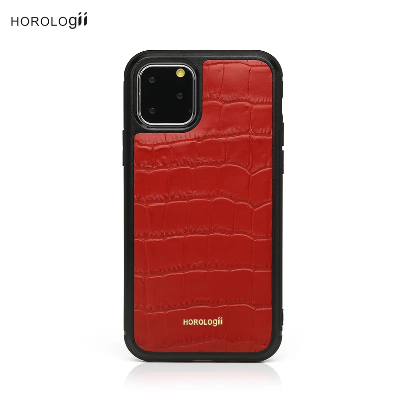 Horologii обычай имя бесплатно для Iphone X Max 7 8 1112 Pro Кожаный чехол красный крокодиловый
