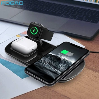 

FDGAO 3 In 1 10W Qi Wireless Charger Pad For Iphone 11 X XS XR 8 Fast Charging Dock Station for Apple Watch 5 4 3 2 Airpods Pro