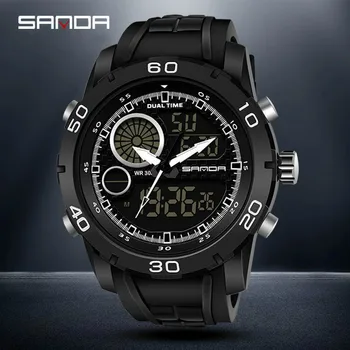 

SANDA Chronograph Men Sports Watches Top Brand 50M Waterproof Military Watch Male Clock Quartz Men's Watch Relogio Masculino