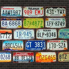 США автомобиль металлический номерной знак Винтаж Домашний Декор жестяная вывеска Бар Паб декоративный металлический знак для гаража живопись доска плакат бар стена