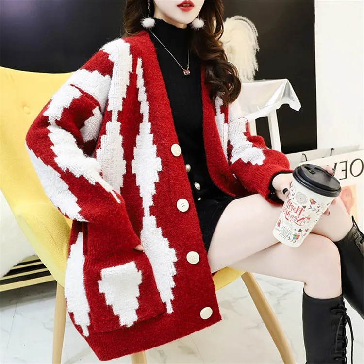 Новинка 2020 осенне-зимний свитер пальто для женщин толстая и свободная верхняя