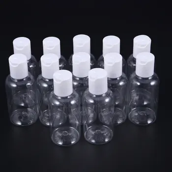

15pcs 75ml Refillable Bottle Press Cap Travel Bottle Storage Container For Shampoo Cream Lotion (Random Cap Color) A3