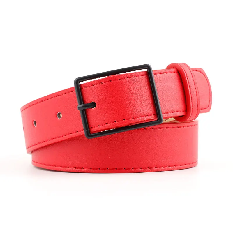 

105X3Cm Female Retro Deduction Black Pin Buckle Jeans Wild Belts For Women Fashion Students Simple New Square Buckles Ceinture