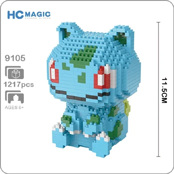 Pikachu Venusaur Blastoise Мини Строительные алмазные маленькие блоки игрушки Charizard Gyarados Snorlax Jigglypuff без коробки - Цвет: Sit Bulbasaur