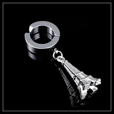 K8 silver Корейская унисекс черная титановая сталь Панк Крест Кафф Ушная клипса серьги для мужчин/wo мужчин ухо гвоздь серьги без пирсинга - Окраска металла: K8 silver