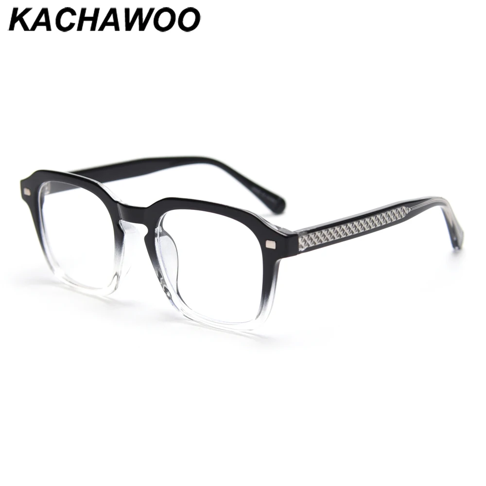 

Kachawoo square glasses for men grey black transparent eyeglass frames women fashion TR90 thick frame high quality Korean style