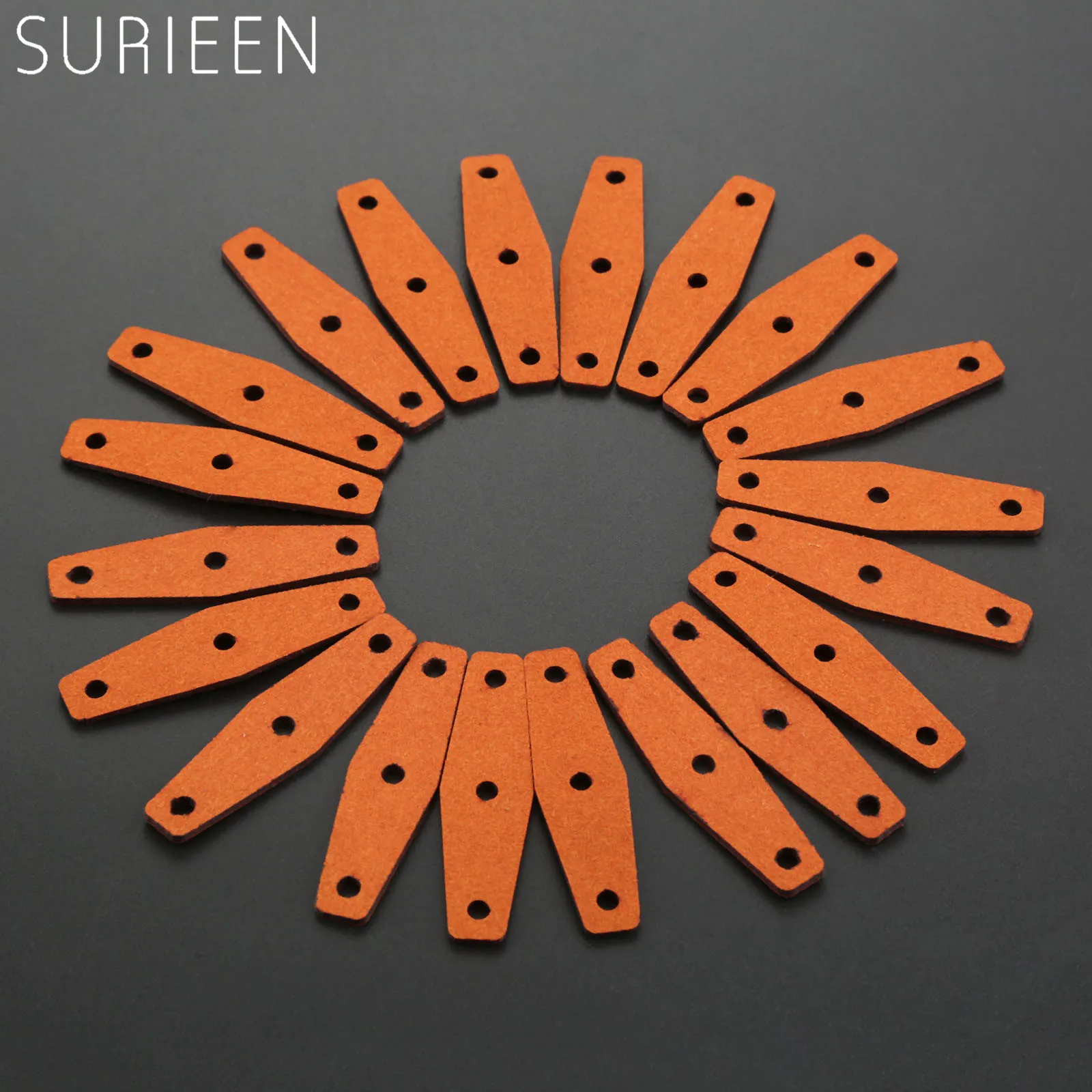 20pcs Brown Slingshot Pouches Pouch Microfiber Leather+multi Hole