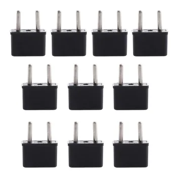 

2020 New 10 PCS USA US to EU Euro Europe AC Power Plug Converter Travel Adapter Charger