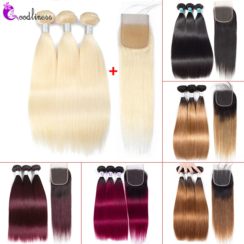 

Peruvian Straight Hair Bundles With Closure Honey Blonde 613 Bundles With Closure Ombre Human Hair Bundles With Closure Remy