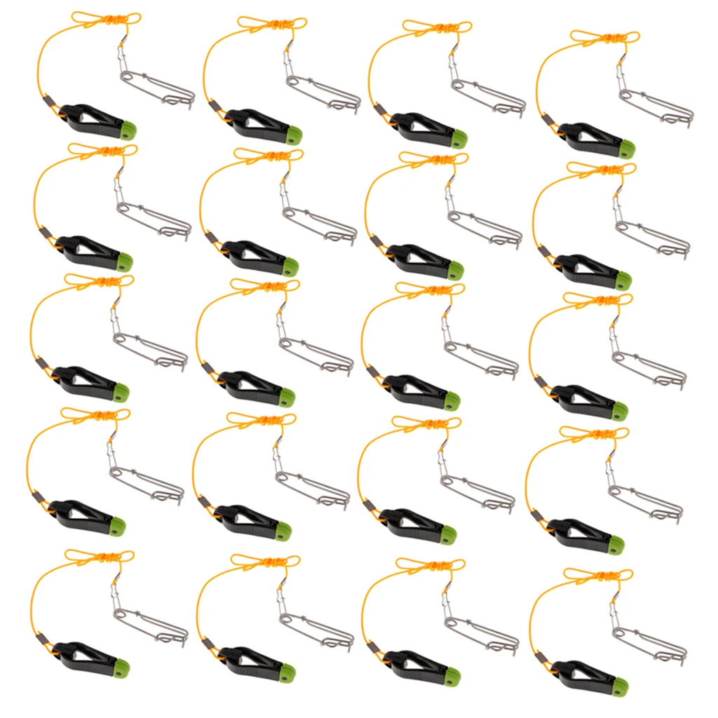 20pcs power Grip Plus Release Clip Даунриггер с 1" Leader Long Line Snap