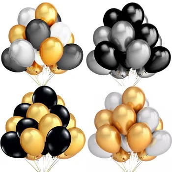

12 inch thick rose gold black gold balloon combination balloon set wedding birthday decoration inflatable balloon children toy b