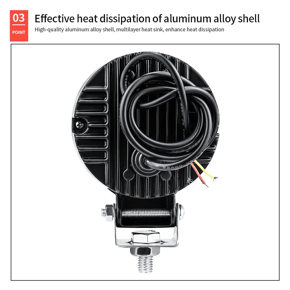DXZ светодиодный светильник для внедорожника, 3 дюйма, рабочий светильник D7, 20 Вт, для мотоцикла, внедорожника, вездехода, грузовика, лодки, светодиодный, 6500 K, 12V