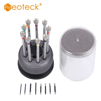 

Neoteck 9PCS Watchmaker Screwdriver Set 0.8MM-2.0MM Flat Blade Screwdriver Slot Professional Tool Sets