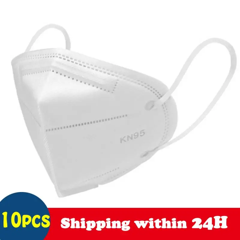 

10pcs KN95 Dustproof mask Anti-fog Breathable Face Masks 95% Filtration Mouth Mask fpp2 3-Layer Mouth Muffle Cover Fast delivery