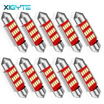 

10pcs No Error Festoon 36mm LED Bulb C5W 4014 SMD Lamp Car License Plate Lights For Volkswagen Golf 3 4 5 6 Passat B6 B5 3c Polo