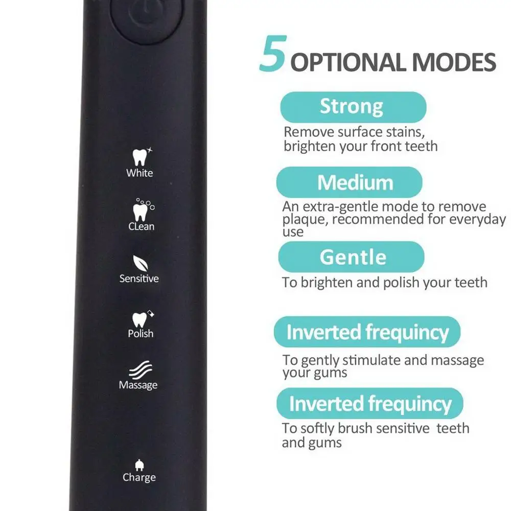SEAGO SG - 949 Sonic Electric Toothbrush Rechargeable Adult Sonic Toothbrush 4 Mode Travel Toothbrush with 3 Brush Head Gift SEAGO SG - 949 Sonic Electric Toothbrush Rechargeable Adult Sonic Toothbrush 4 Mode Travel Toothbrush with 3 Brush Head Gift