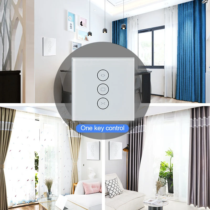 US/EU Wifi сенсорный занавес переключатель от Alexa/Google Phone управление для электрического занавес мотор умный дом настенный переключатель Голосовое управление