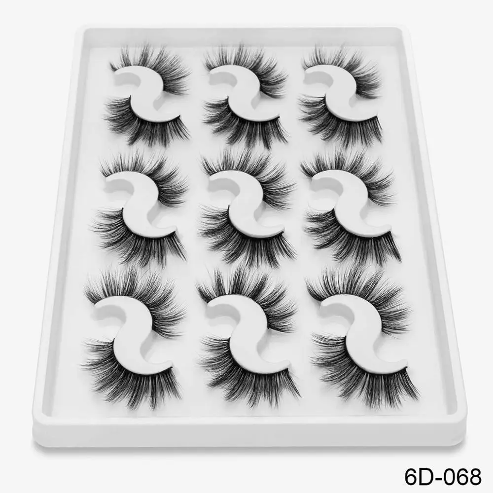 2/4/9 пар естественные длинные норковые ресницы 3D норковые ресницы толстый ручной полный газа Ресницы объемный мягкий норковые накладные ресницы - Цвет: 068