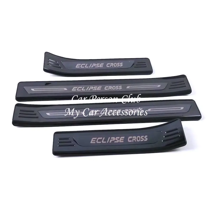 05-Black-Black 4pcs Для Mitsubishi Eclipse Cross Накладка на порог двери защитная накладка из нержавеющей стали автомобильный аксессуар наклейка - Цвет: 05-Black-Black 4pcs