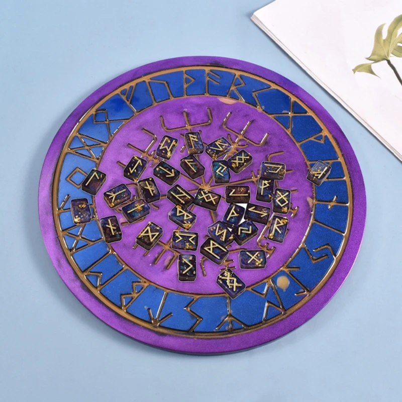 Moules en Silicone - Bricolage - Runes - Résine Époxy - 2 Pièces ...