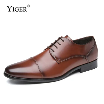 

YIGER NEW men's dress shoes man business shoes men's Spring and autumn big size casual gentleman oxford male formal shoes 0421