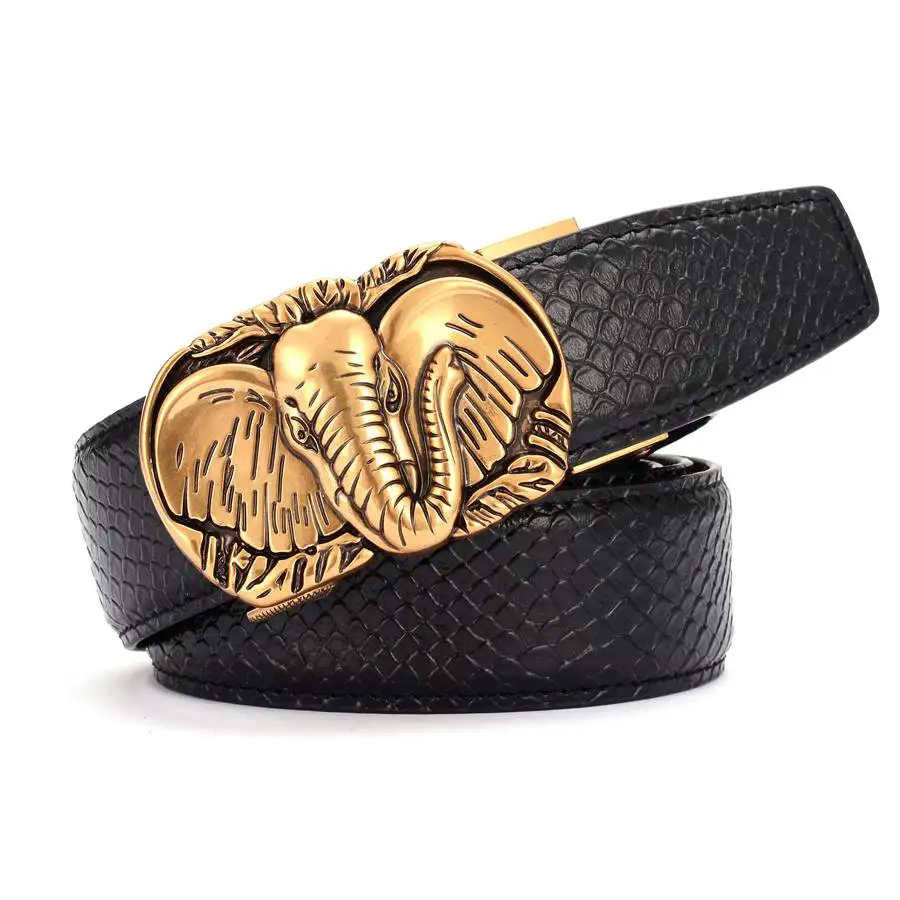 black bronze Кожаные ремни для мужчин, мужской ремень с автоматической пряжкой,, мужской кожаный ремень с автоматической пряжкой, длина: 110-125 - Цвет: black bronze